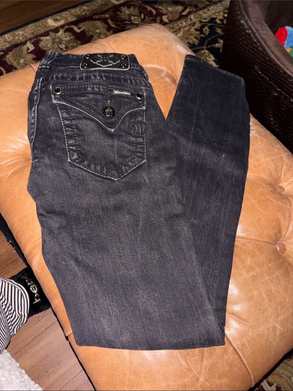 Miss Me Women's Black Skinny Jeans with Pocket Embroidery